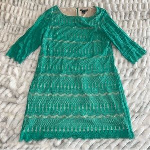 Emerald green lace dress